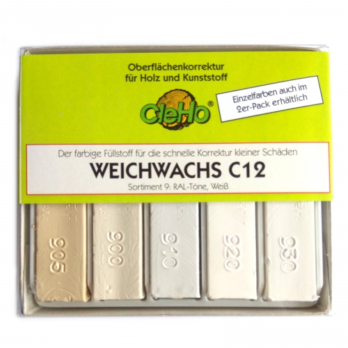 CleHo Weichwachs C12 Holzreparatur Pack, div. Farben whlbar - Farbton: RAL (Wei)