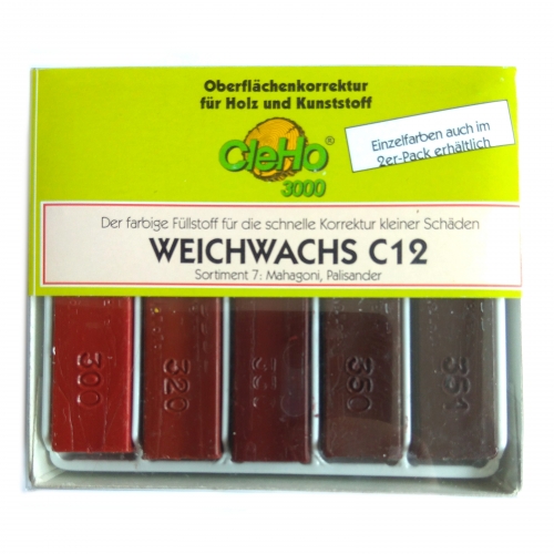CleHo Weichwachs C12 Holzreparatur Pack, div. Farben whlbar - Farbton: Mahagoni, Palisander