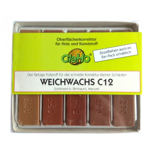 CleHo Weichwachs C12 Holzreparatur Pack, div. Farben whlbar - Farbton: Birnbaum, Macore