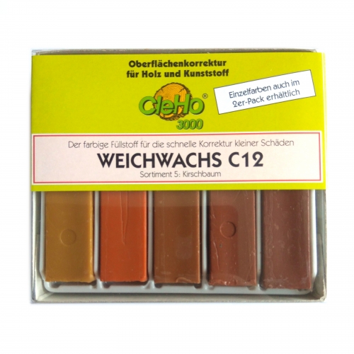 CleHo Weichwachs C12 Holzreparatur Pack, div. Farben whlbar - Farbton: Kirschbaum
