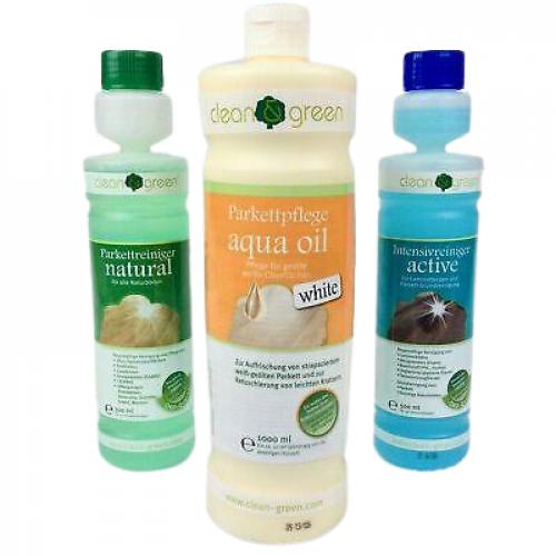 HARO clean & green natural, active + aqua oil white Set fr weies Parkett 
